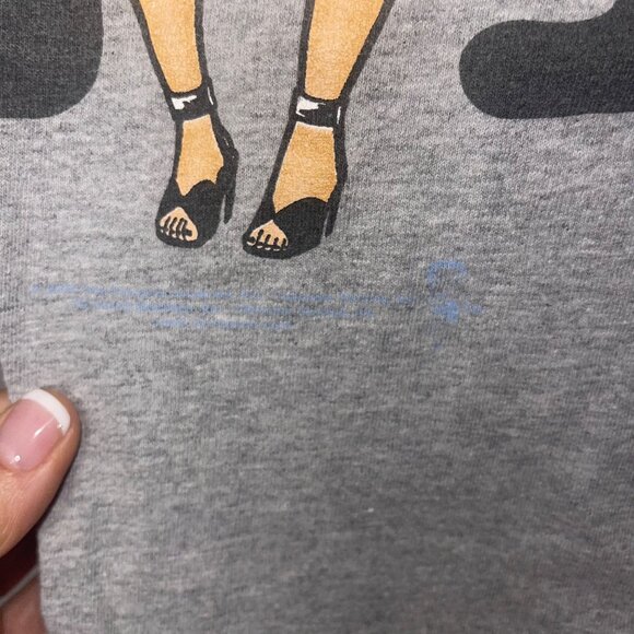 Vintage Mens Tee Shirt Size XL Gray Sexy Betty Boop I love New York Printed - Picture 3 of 6